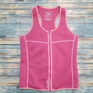 Sauna Pink Zip-Up Tank Top Keep Warm